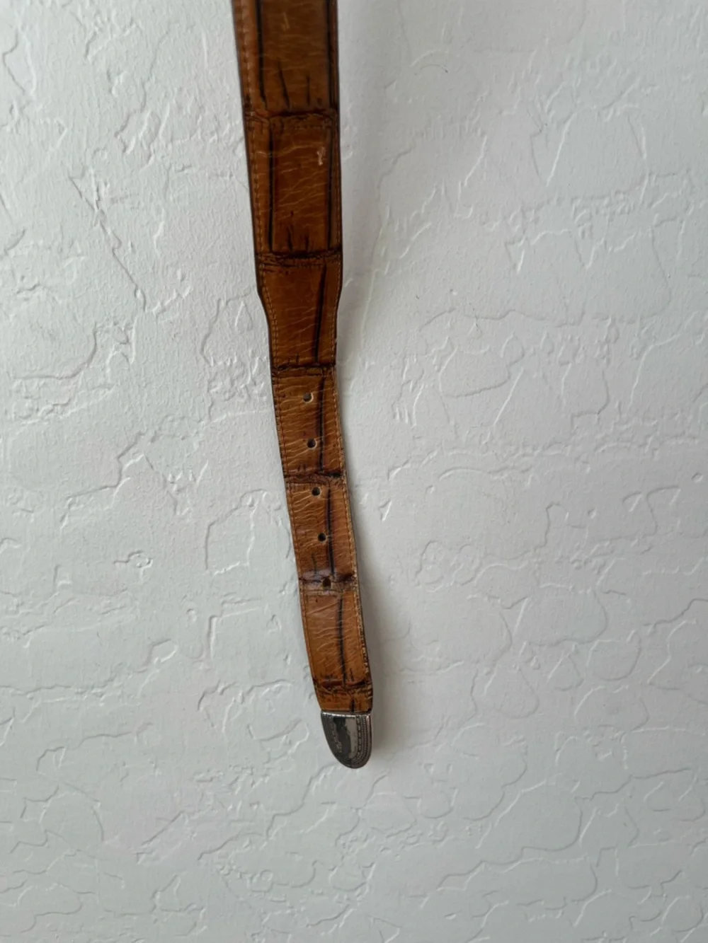 Onyx Brighton Vintage Alligator Embossed Leather Western Style Belt Size 40